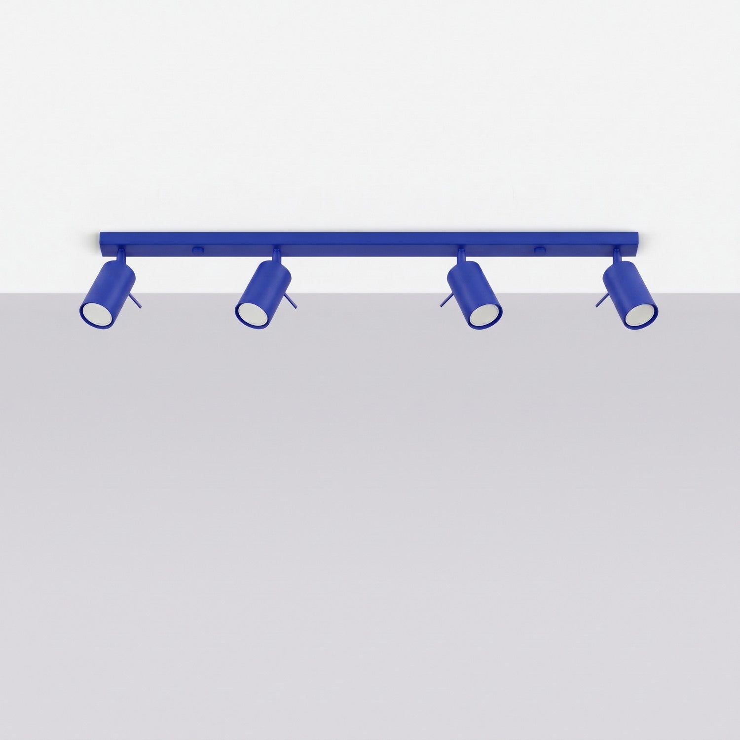 Plafonnier Ring rampe 4 spots acier bleu outremer GU10, vue 2