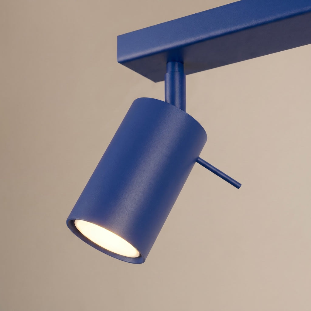 Plafonnier Ring rampe 4 spots acier bleu outremer GU10, vue 6
