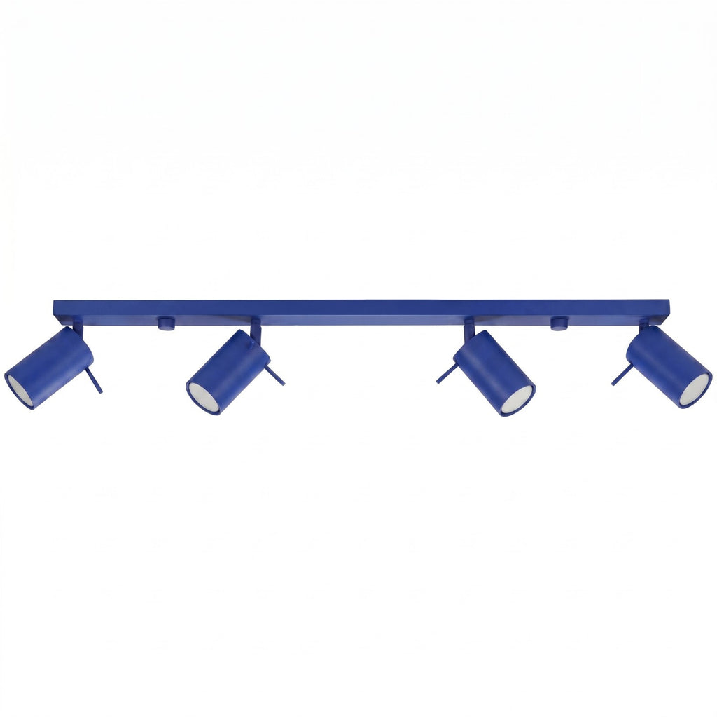 Plafonnier Ring rampe 4 spots acier bleu outremer GU10