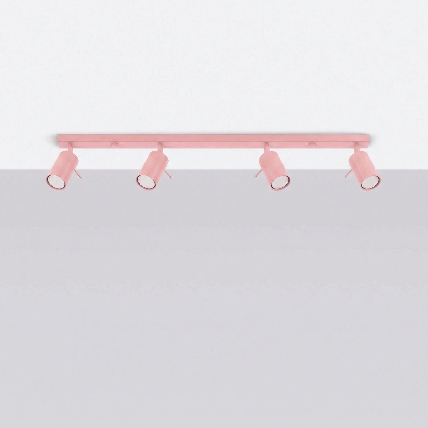 Plafonnier Ring rampe 4 spots acier rose GU10, vue 2