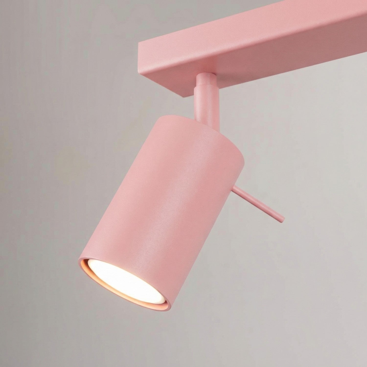 Plafonnier Ring rampe 4 spots acier rose GU10, vue 6