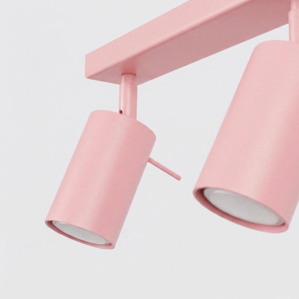 Plafonnier Ring rampe 4 spots acier rose GU10, vue 7