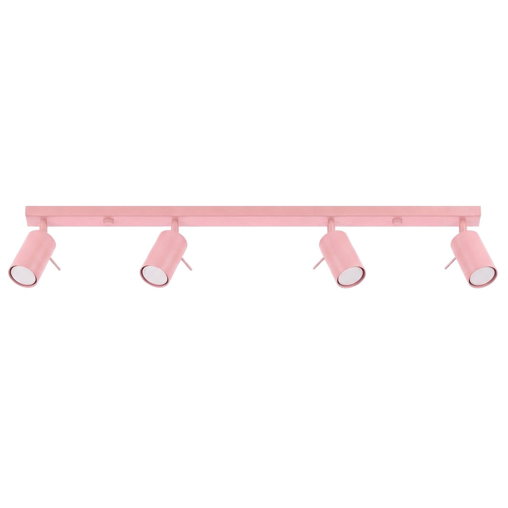 Plafonnier Ring rampe 4 spots acier rose GU10