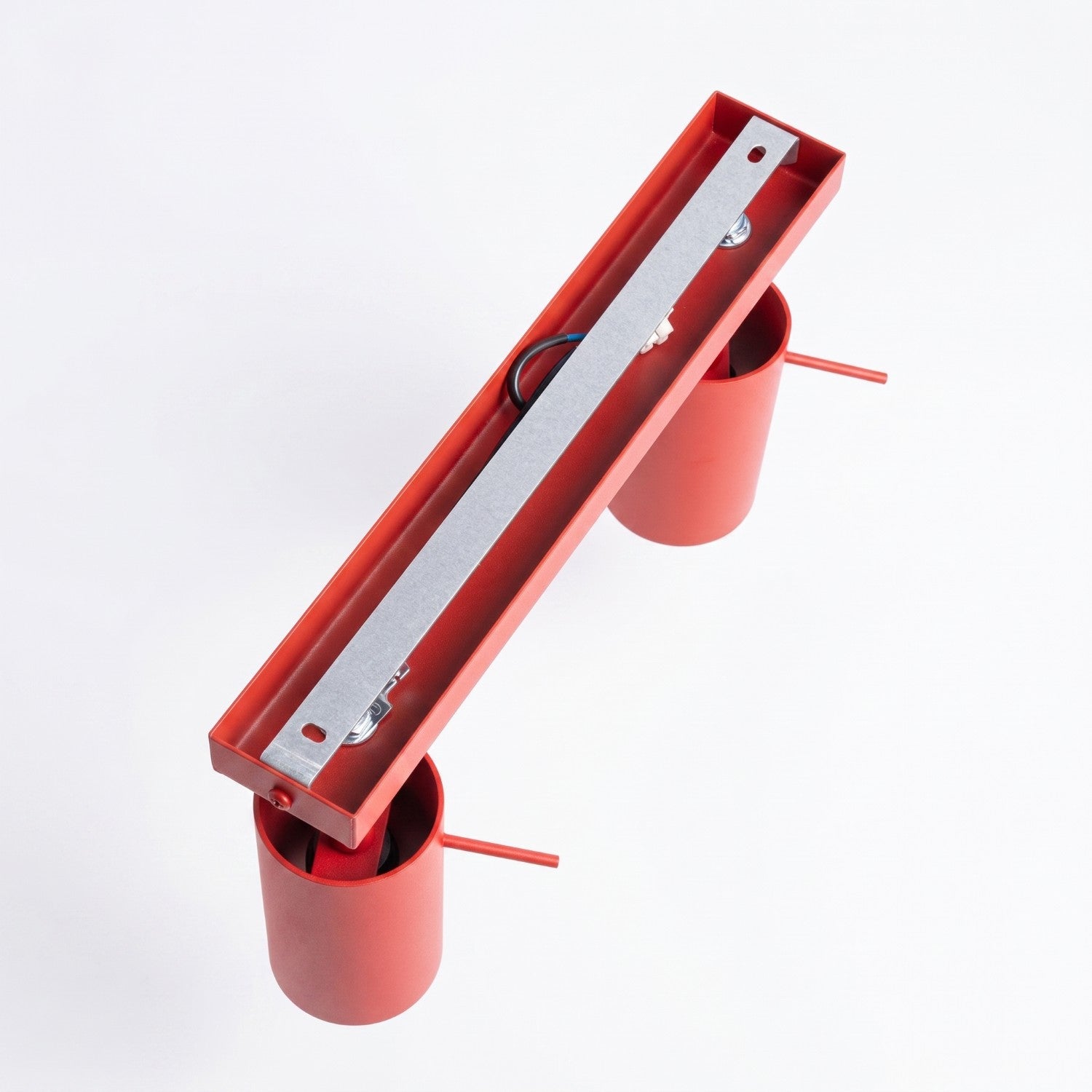 Plafonnier Ring rampe 4 spots acier rouge GU10, vue 4