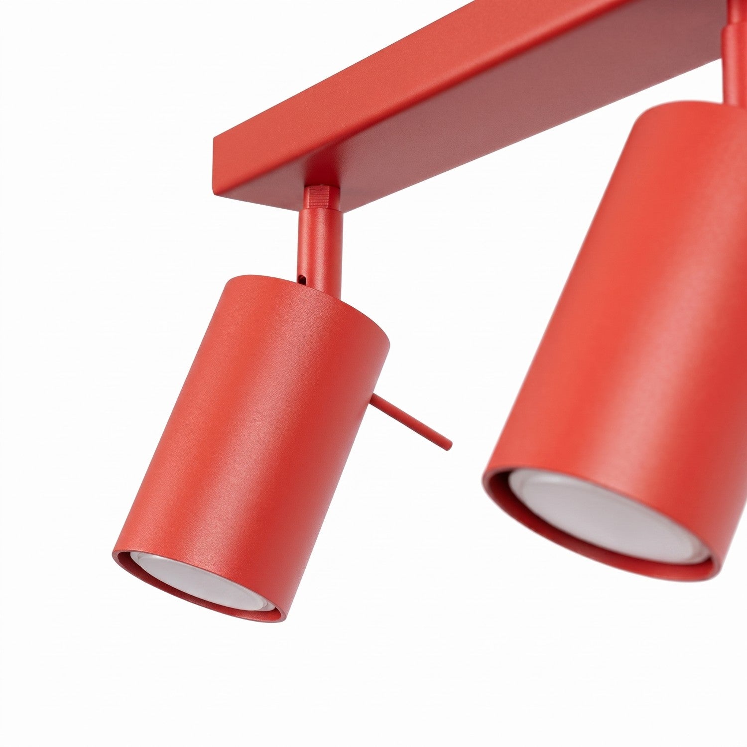 Plafonnier Ring rampe 4 spots acier rouge GU10, vue 7