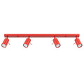 Plafonnier Ring rampe 4 spots acier rouge GU10
