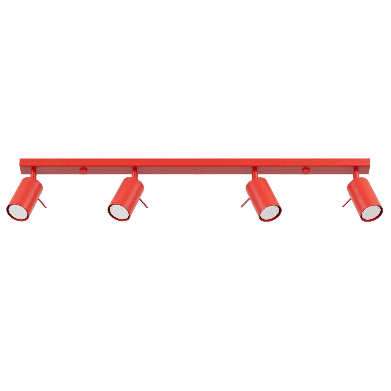 Plafonnier Ring rampe 4 spots acier rouge GU10