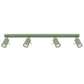 Plafonnier Ring rampe 4 spots acier vert sauge GU10
