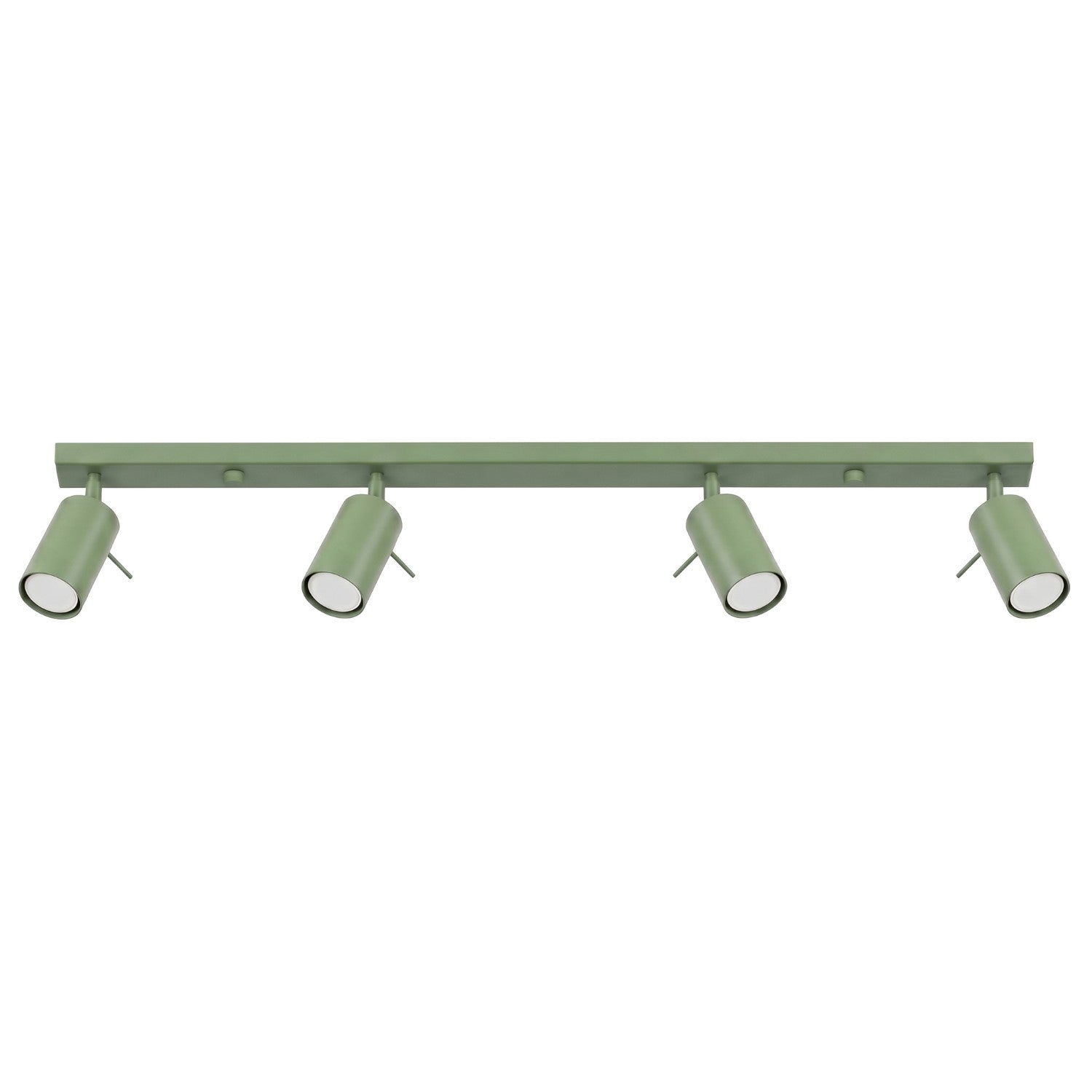 Plafonnier Ring rampe 4 spots acier vert sauge GU10