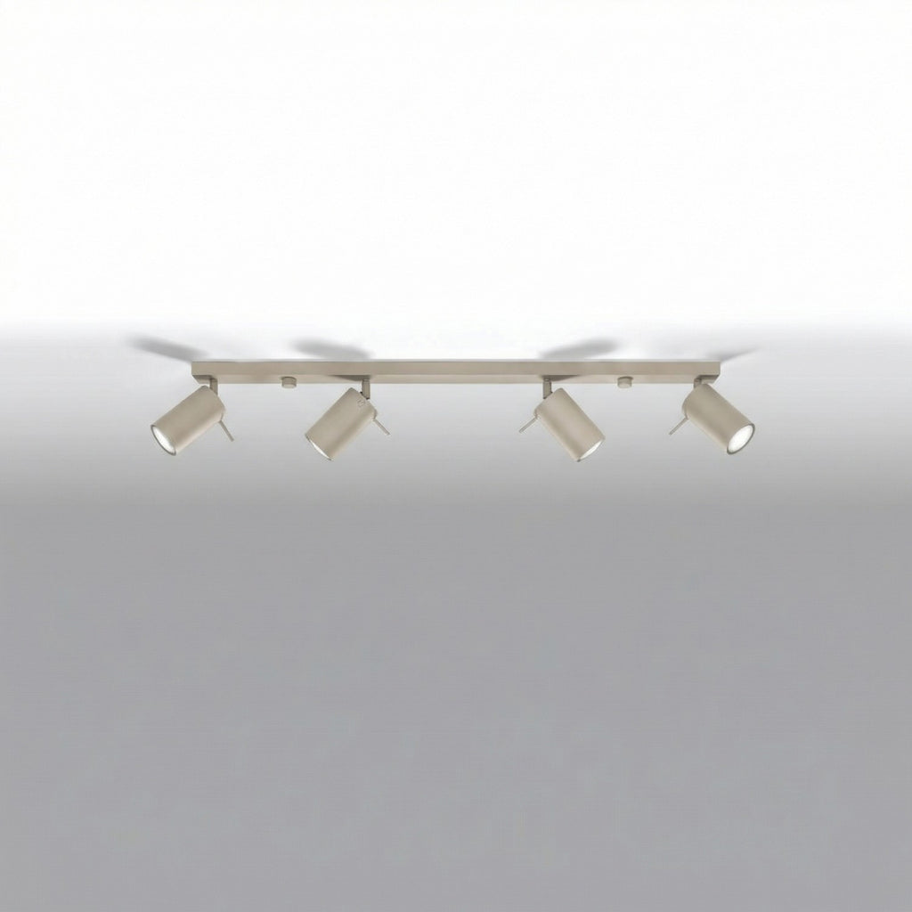 Plafonnier Ring rampe 4 spots acier taupe GU10, vue 2