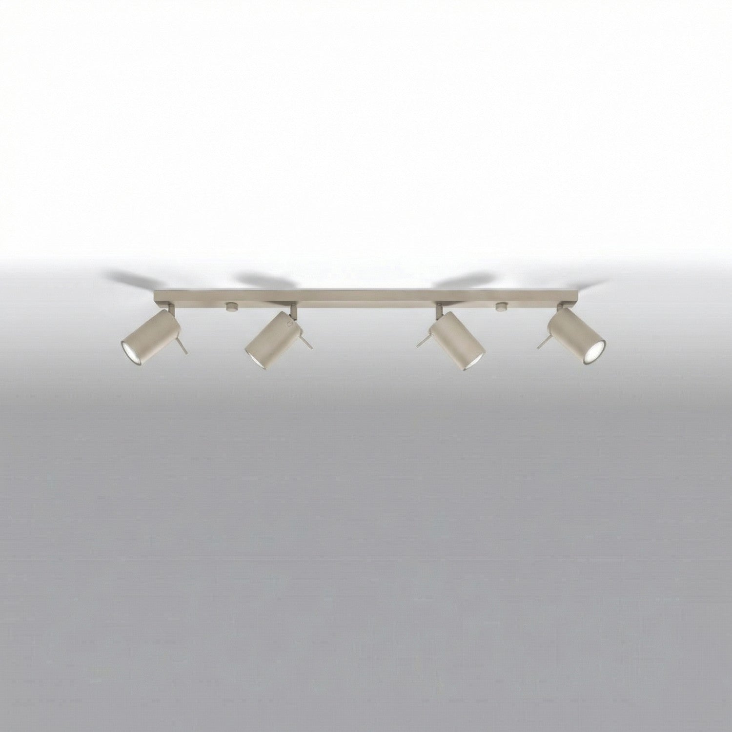 Plafonnier Ring rampe 4 spots acier taupe GU10, vue 2