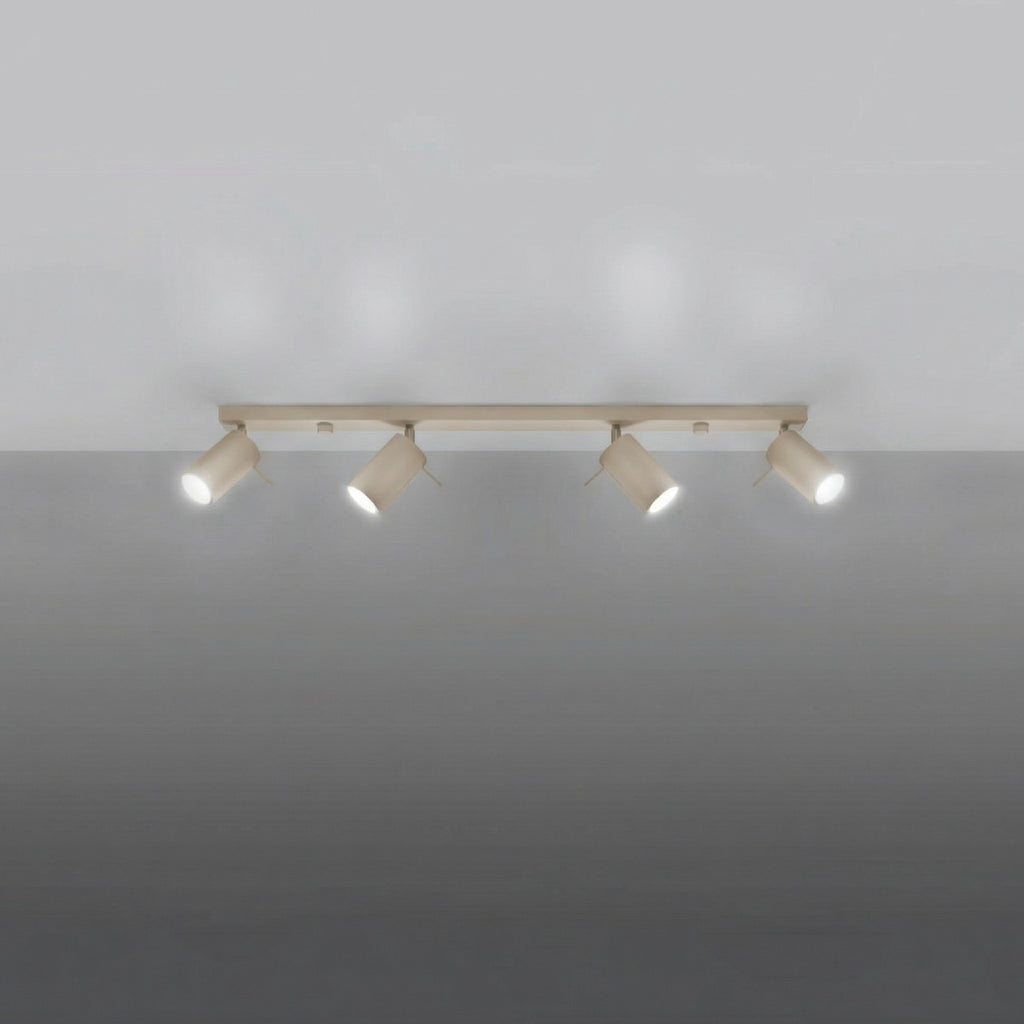 Plafonnier Ring rampe 4 spots acier taupe GU10, vue 3