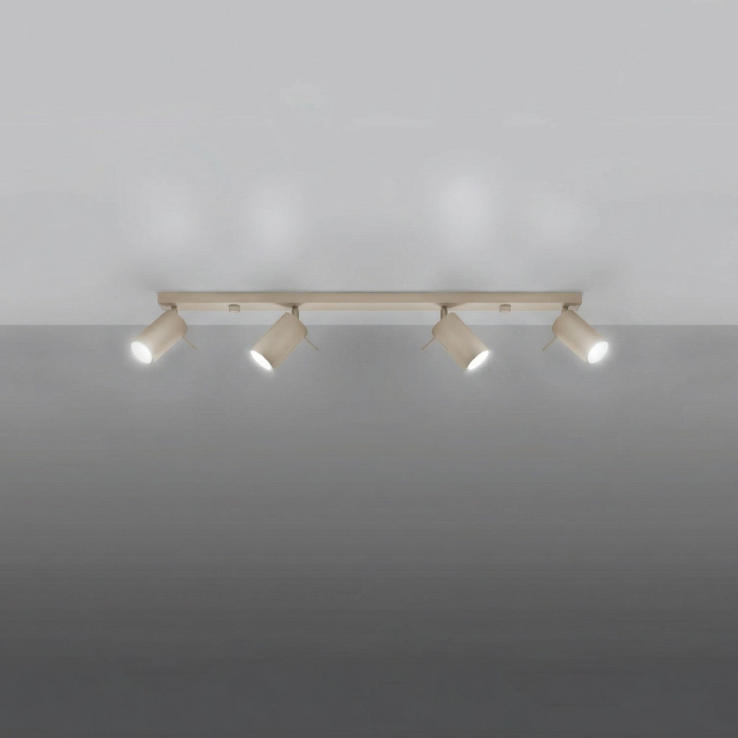 Plafonnier Ring rampe 4 spots acier taupe GU10, vue 3