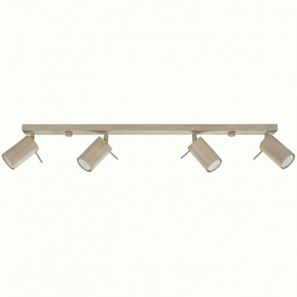 Plafonnier Ring rampe 4 spots acier taupe GU10