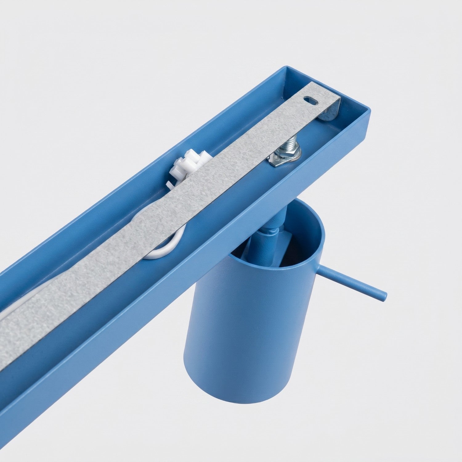 Plafonnier Ring rampe 6 spots acier bleu azur GU10, vue 4