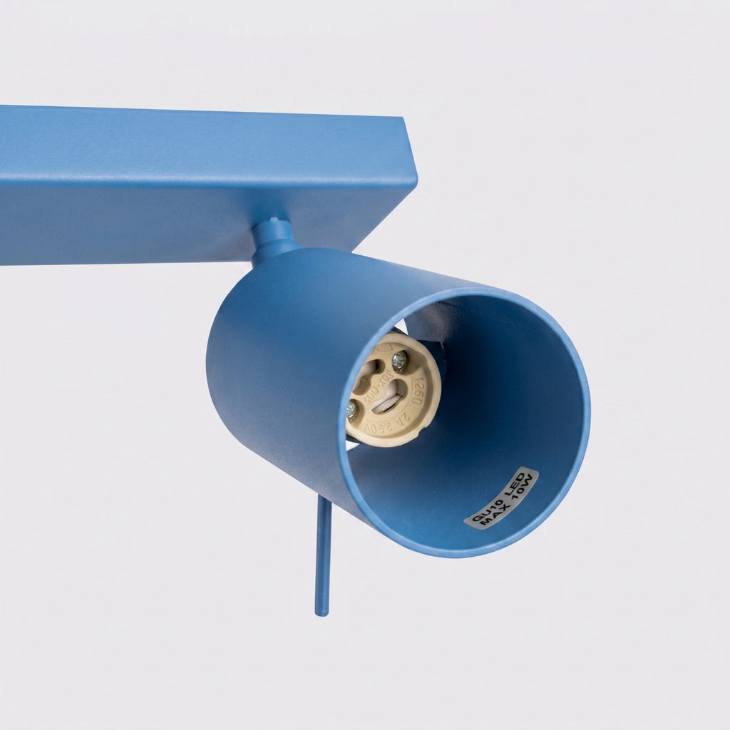 Plafonnier Ring rampe 6 spots acier bleu azur GU10, vue 5