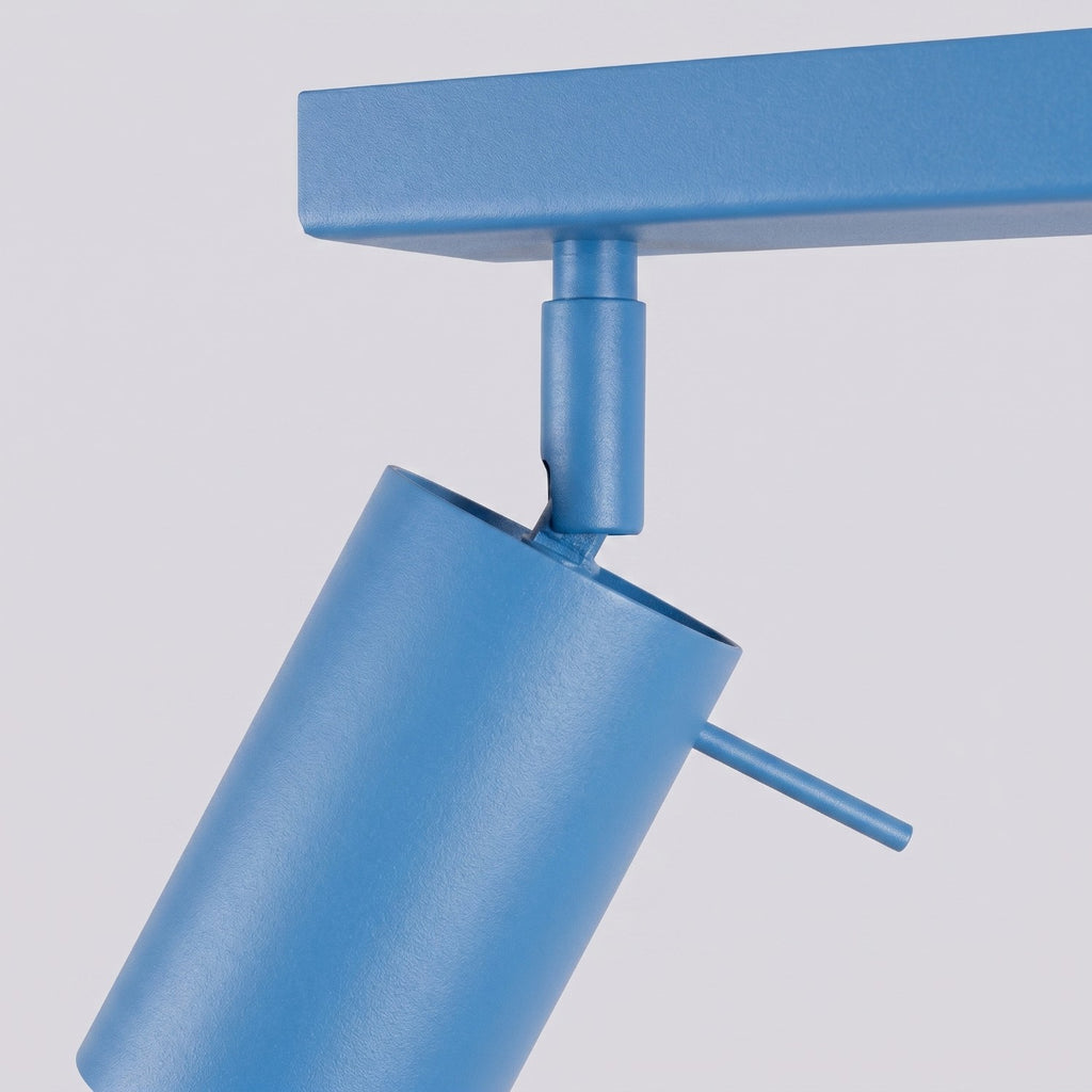 Plafonnier Ring rampe 6 spots acier bleu azur GU10, vue 8