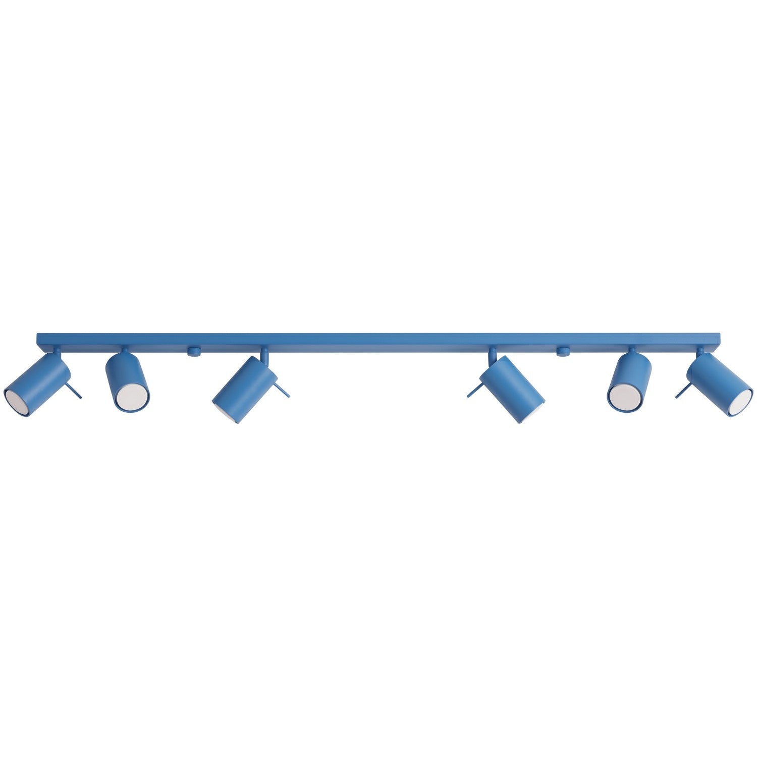 Plafonnier Ring rampe 6 spots acier bleu azur GU10