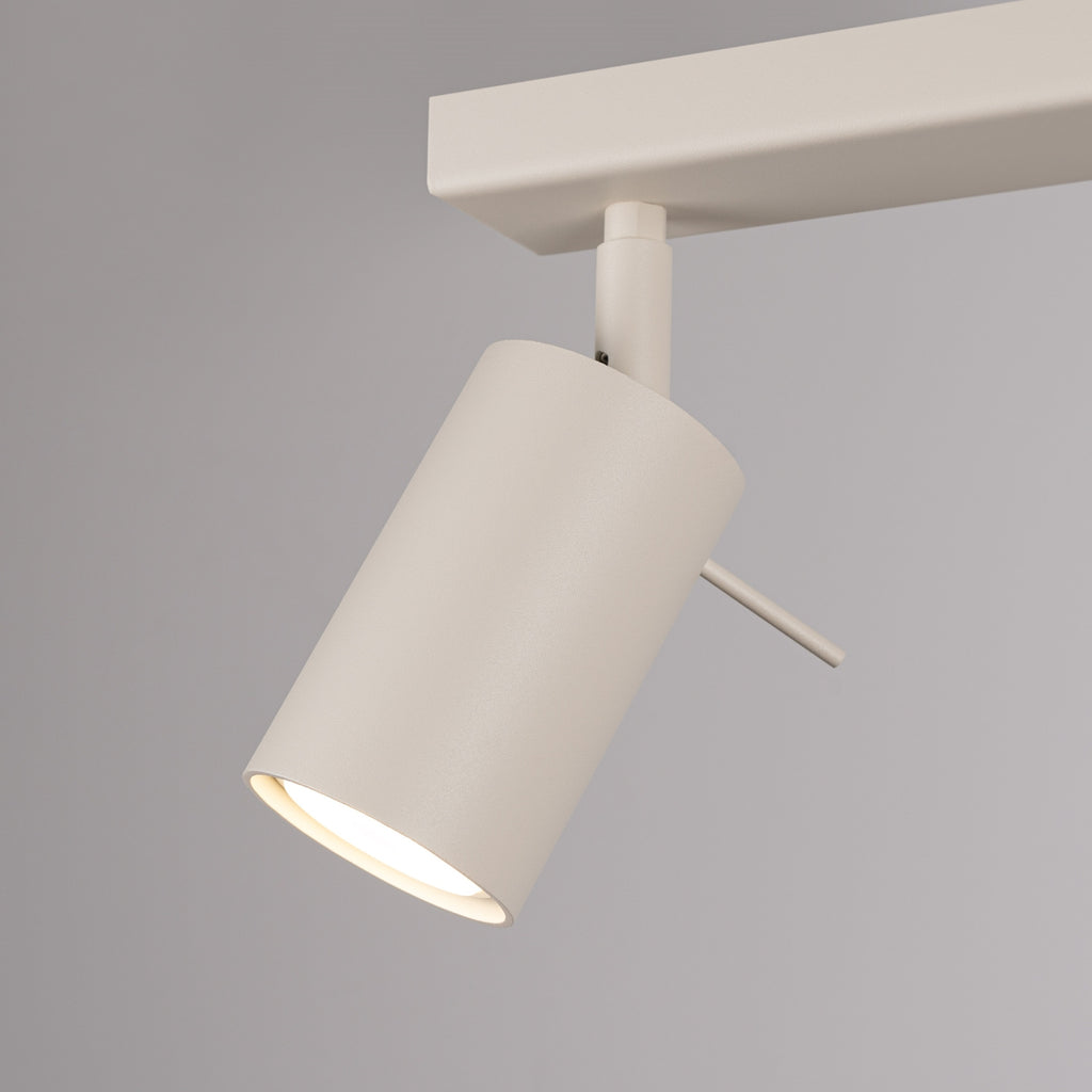 Plafonnier Ring rampe 6 spots acier beige GU10 dans un intérieur
