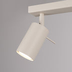 Plafonnier Ring rampe 6 spots acier beige GU10 dans un intérieur