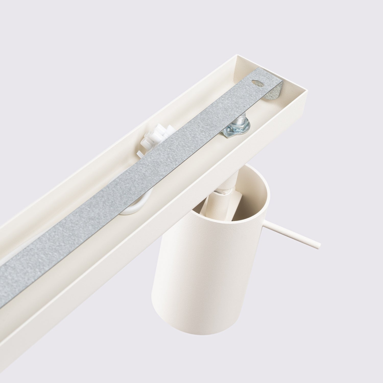 Plafonnier Ring rampe 6 spots acier beige GU10, détail