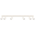 Plafonnier Ring rampe 6 spots acier beige GU10, spot cylindrique orientable en acier laqué