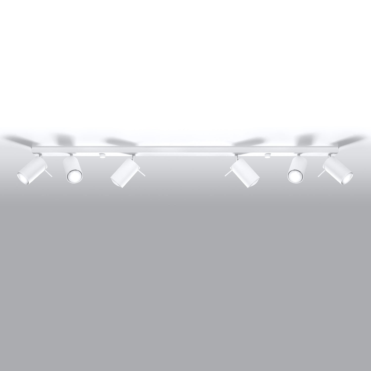 Plafonnier Ring rampe 6 spots acier blanc GU10, vue de profil