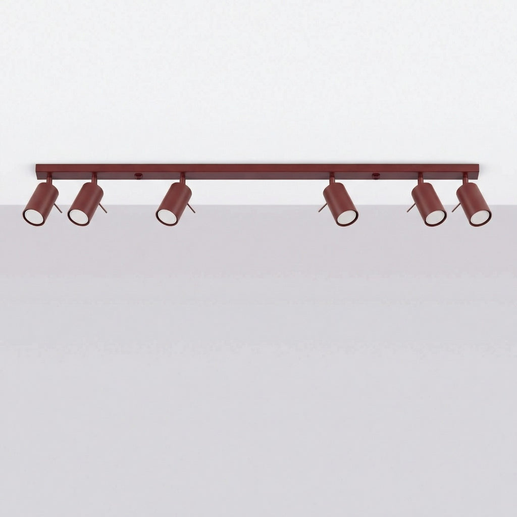 Plafonnier Ring rampe 6 spots acier bordeaux GU10, vue 2