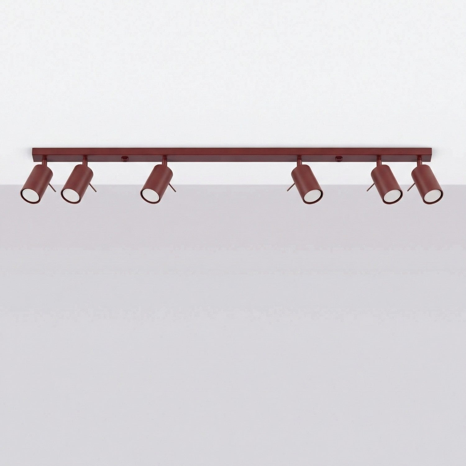 Plafonnier Ring rampe 6 spots acier bordeaux GU10, vue 2