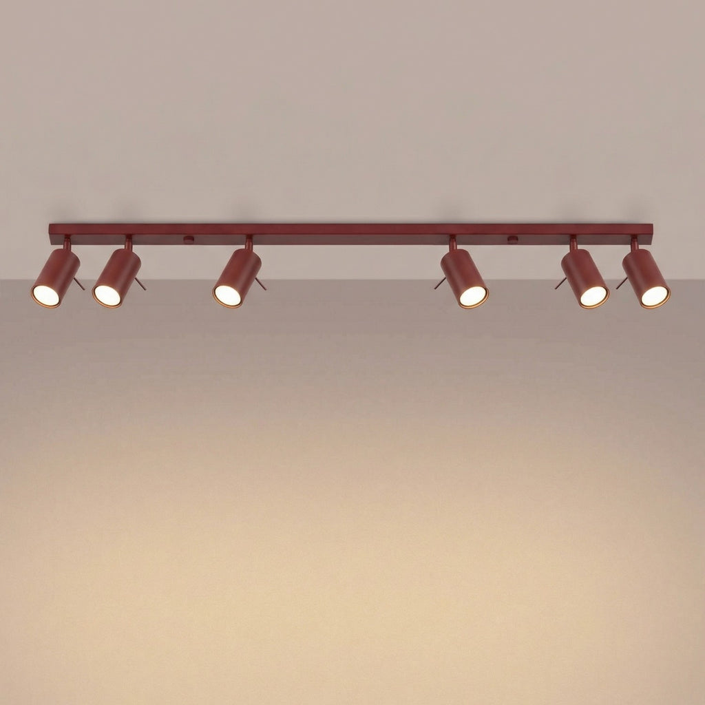 Plafonnier Ring rampe 6 spots acier bordeaux GU10, vue 3