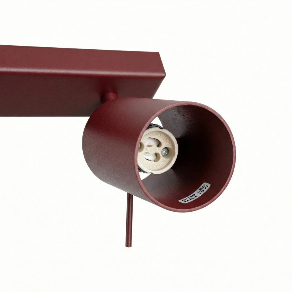 Plafonnier Ring rampe 6 spots acier bordeaux GU10, vue 5