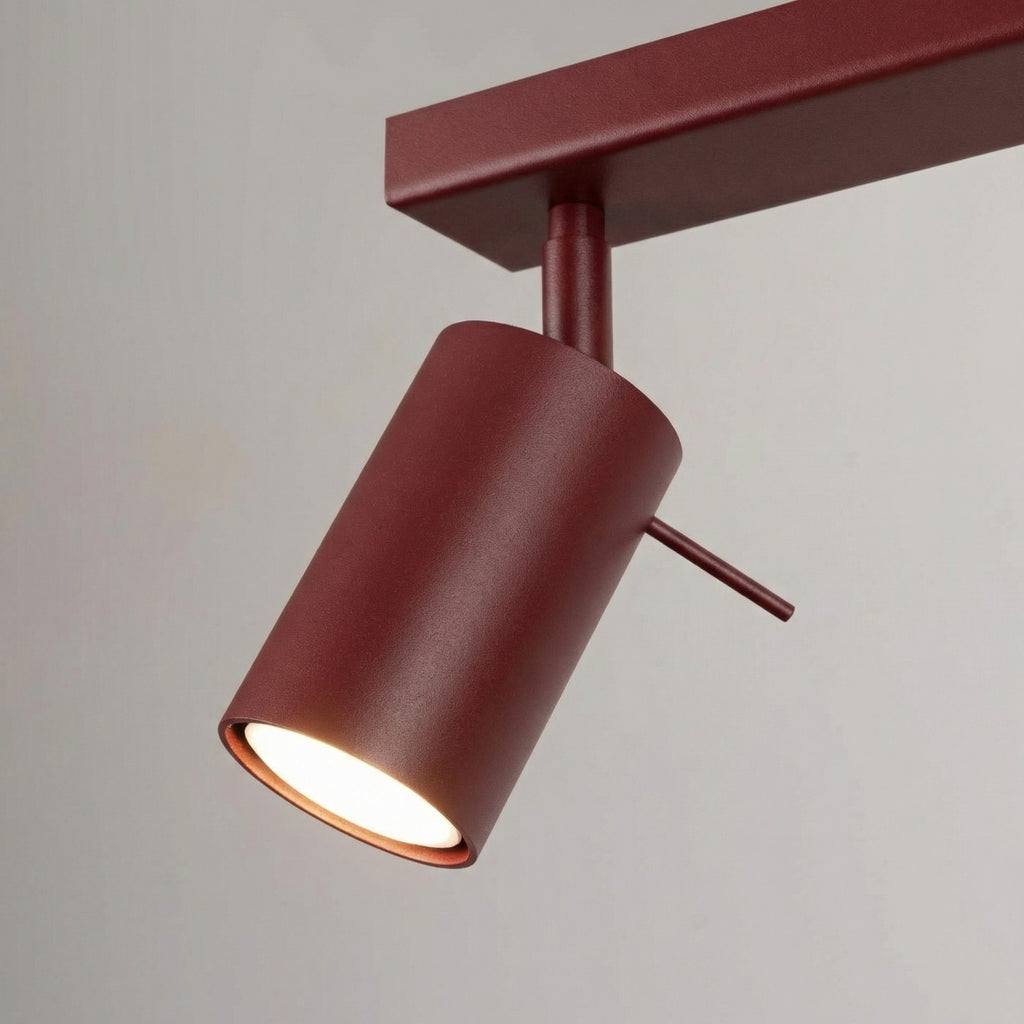 Plafonnier Ring rampe 6 spots acier bordeaux GU10, vue 6