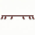Plafonnier Ring rampe 6 spots acier bordeaux GU10