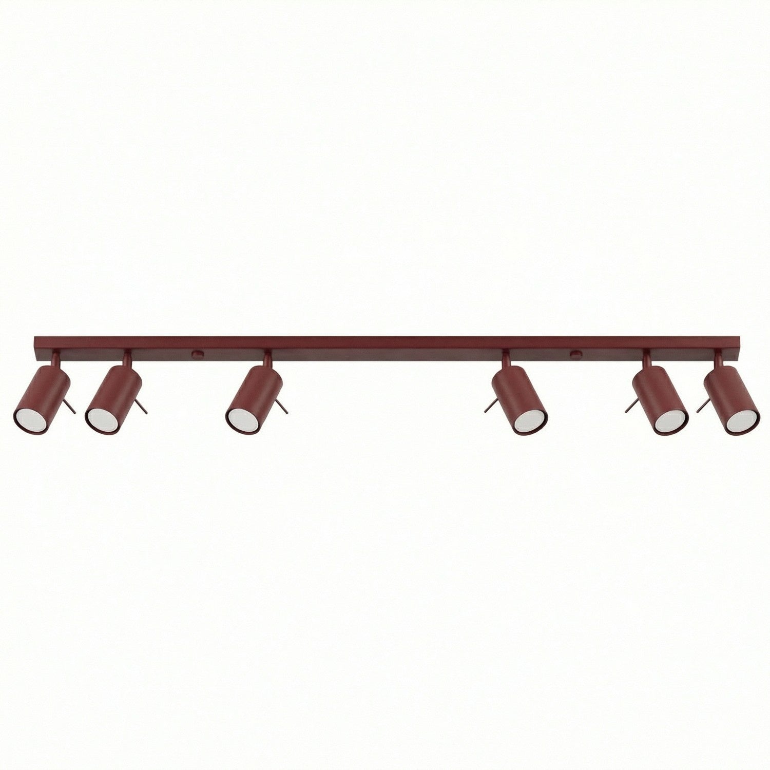 Plafonnier Ring rampe 6 spots acier bordeaux GU10