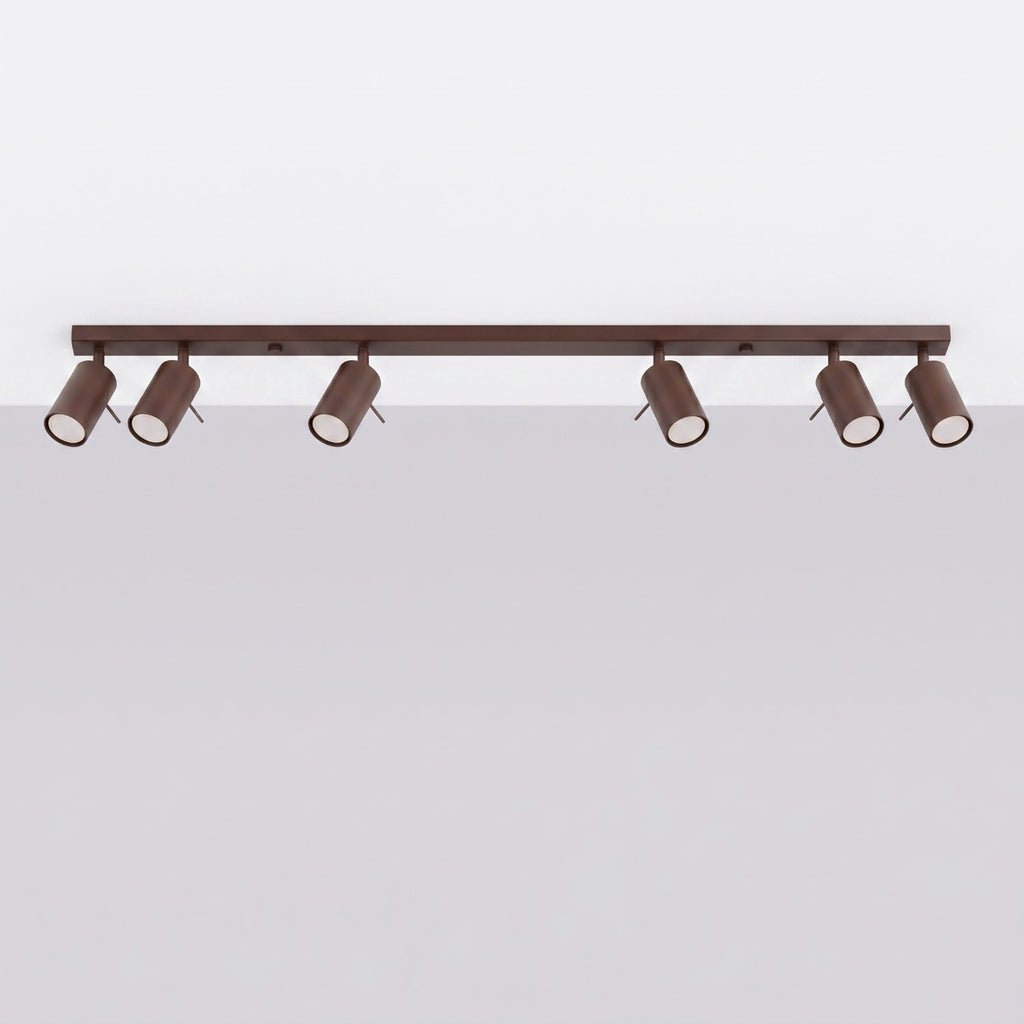 Plafonnier Ring rampe 6 spots acier brun GU10, vue 2