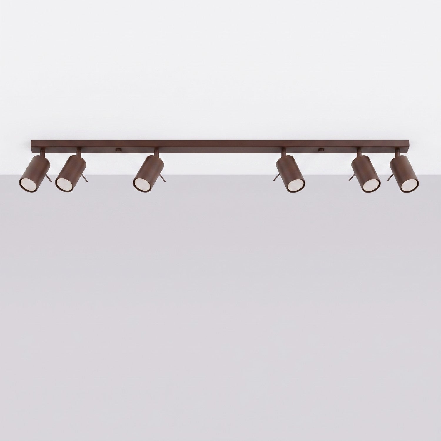 Plafonnier Ring rampe 6 spots acier brun GU10, vue 2