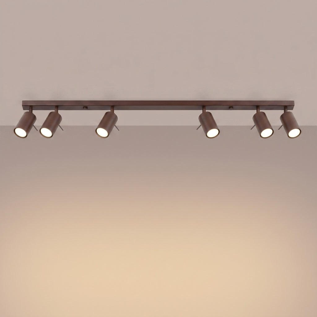 Plafonnier Ring rampe 6 spots acier brun GU10, vue 3