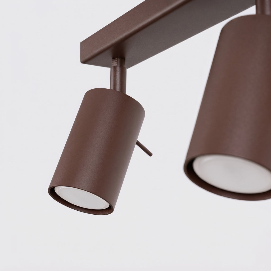 Plafonnier Ring rampe 6 spots acier brun GU10, vue 7