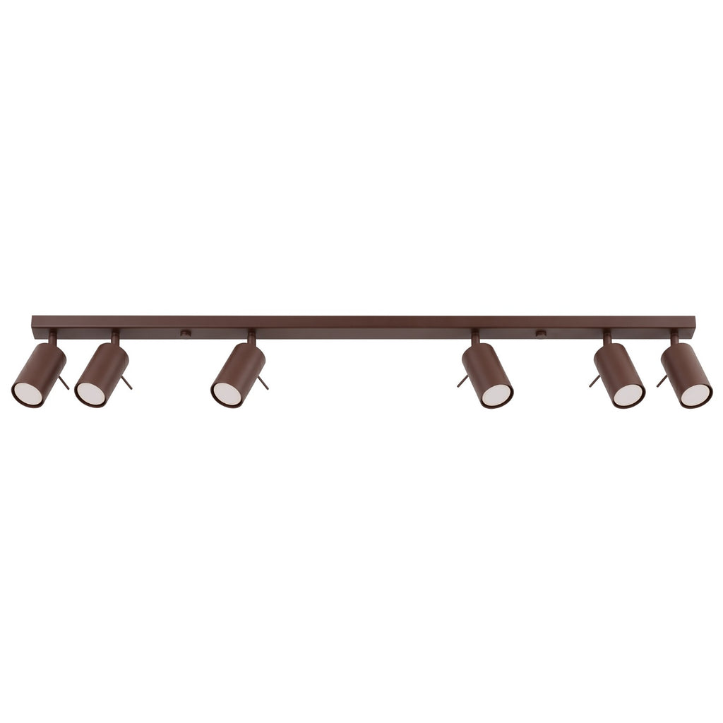 Plafonnier Ring rampe 6 spots acier brun GU10