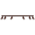 Plafonnier Ring rampe 6 spots acier brun GU10