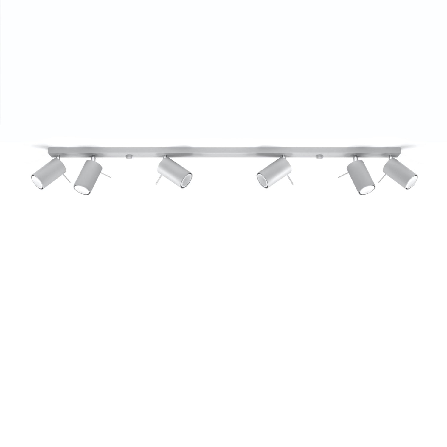 Plafonnier Ring rampe 6 spots acier gris GU10, vue de profil