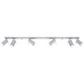 Plafonnier Ring rampe de 6 spots orientables en acier gris sur une barre