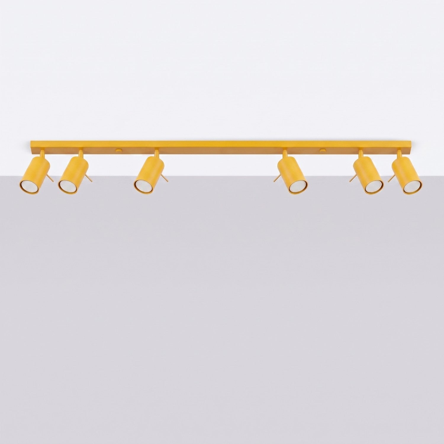 Plafonnier Ring rampe 6 spots acier jaune GU10, vue 2