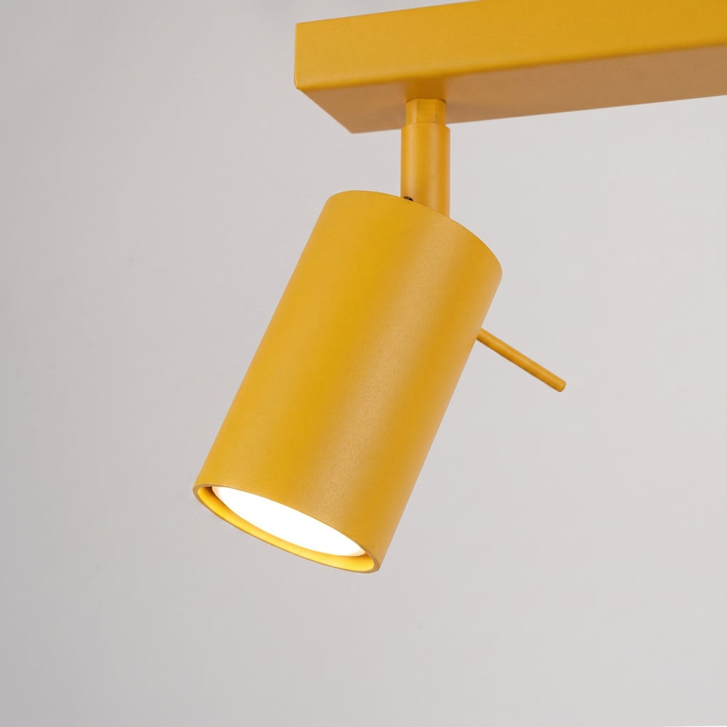 Plafonnier Ring rampe 6 spots acier jaune GU10, vue 6
