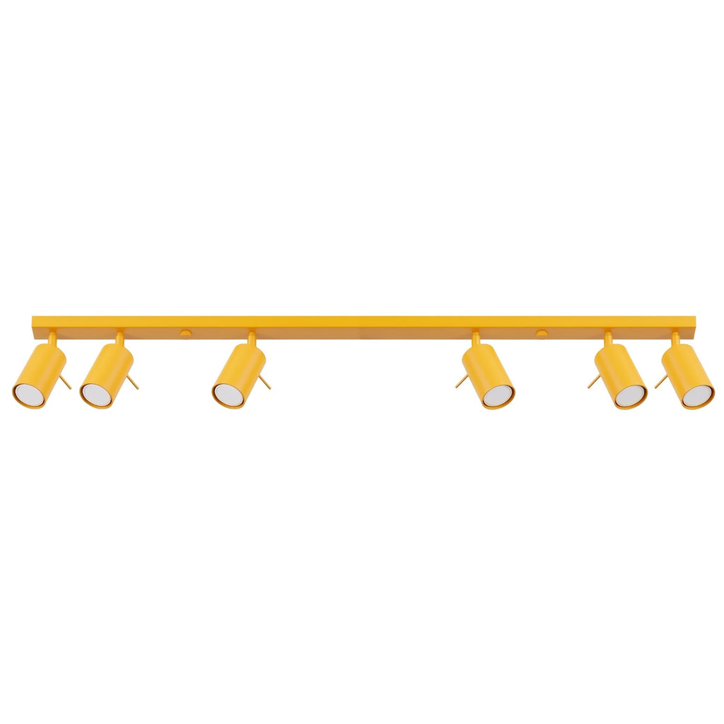 Plafonnier Ring rampe 6 spots acier jaune GU10