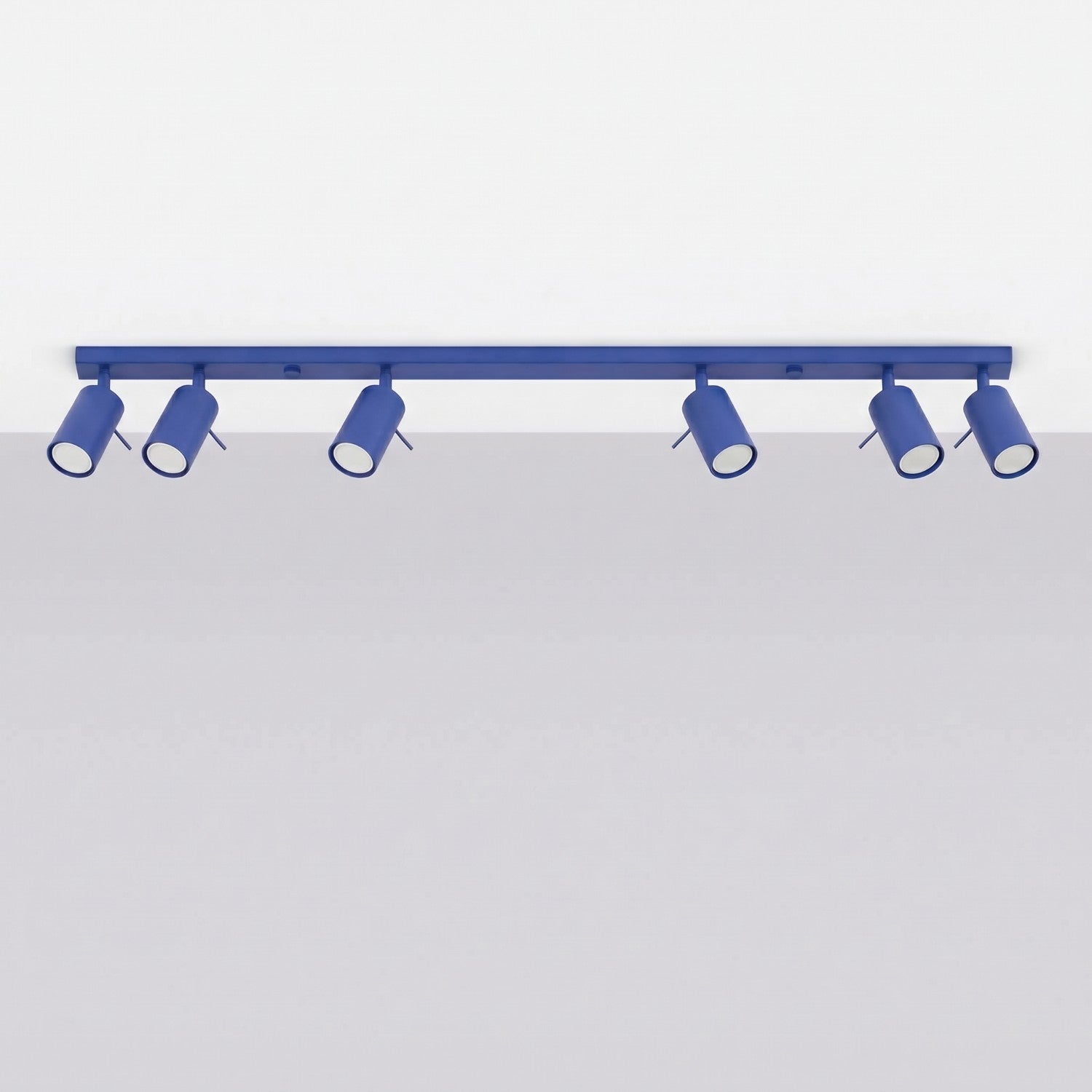 Plafonnier Ring rampe 6 spots acier bleu outremer GU10, vue 2