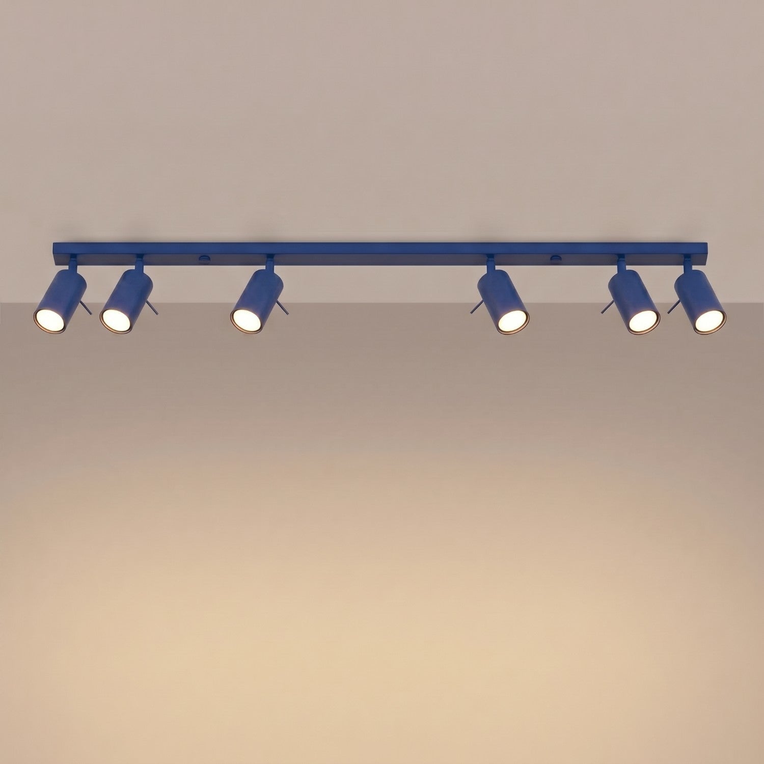 Plafonnier Ring rampe 6 spots acier bleu outremer GU10, vue 3