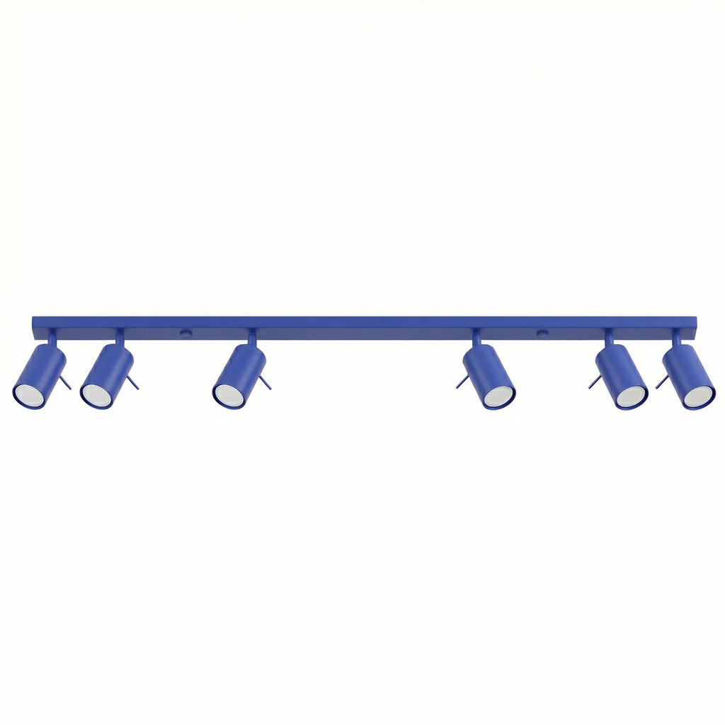 Plafonnier Ring rampe 6 spots acier bleu outremer GU10
