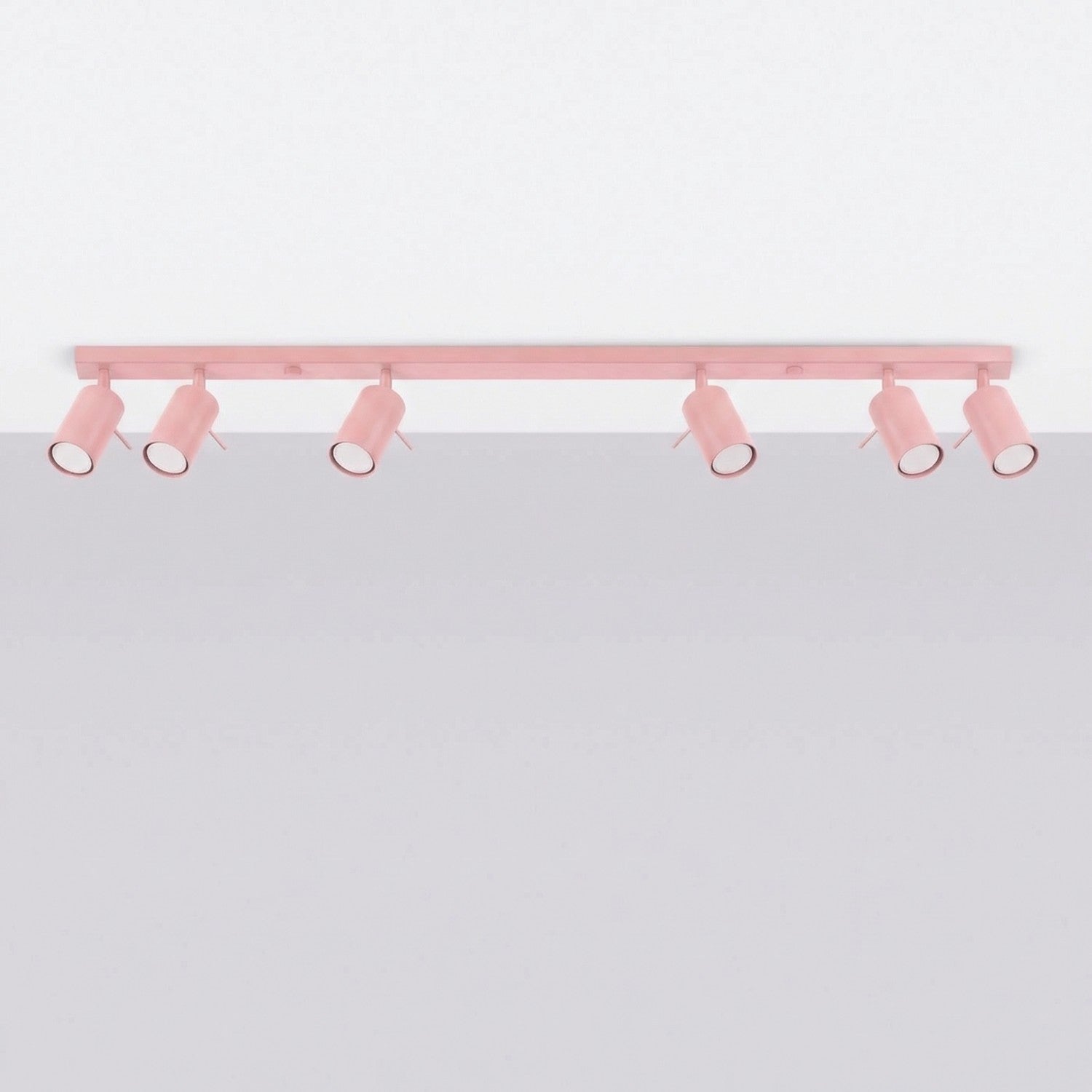 Plafonnier Ring rampe 6 spots acier rose GU10, vue 2