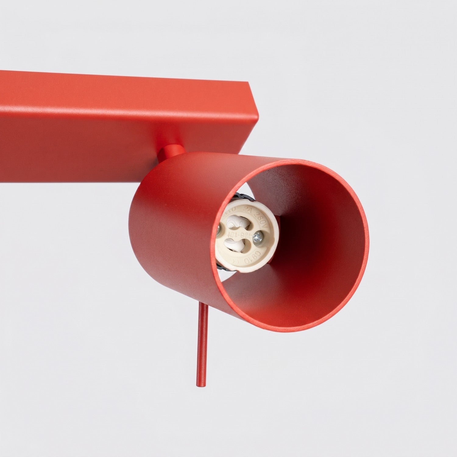 Plafonnier Ring rampe 6 spots acier rouge GU10, vue 5